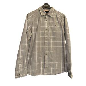 Merrell Black and White Men's Button Down Shirt  Large